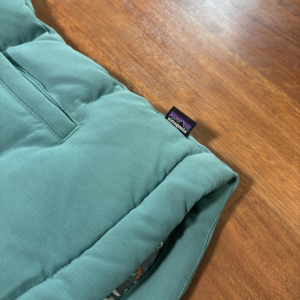 Patagonia Vest Womens Medium Blue Down Puffer Hooded Mushroom Lined STY27746 - Picture 2 of 11